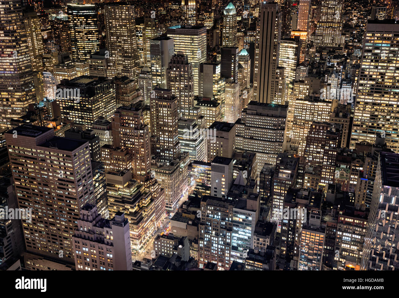Vue depuis l'Empire State Building, New York City Banque D'Images