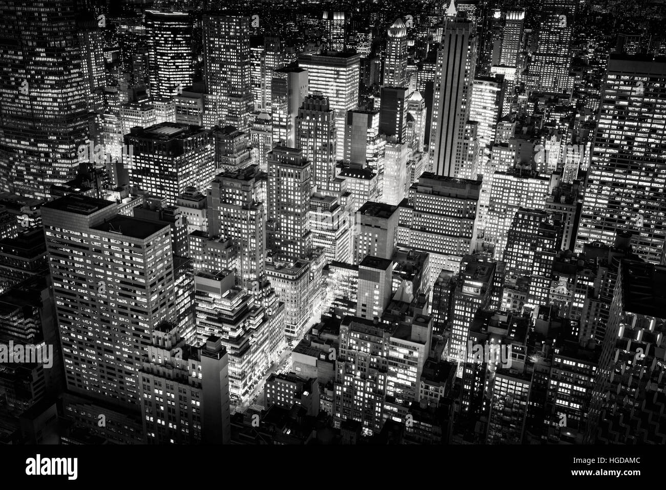 Vue depuis l'Empire State Building, New York City Banque D'Images