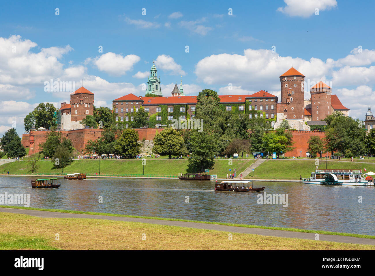 Le Château Royal de Wawel et de la rivière à Cracovie Banque D'Images