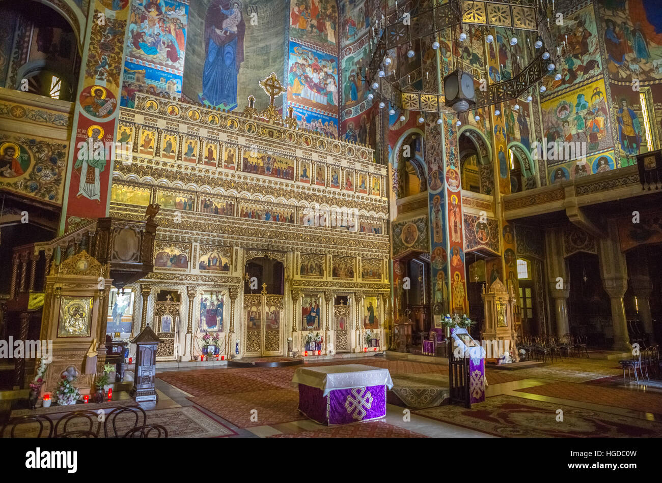 Roumanie, Targu Mures, Ville Cathédrale Orthodoxe, de l'intérieur, Banque D'Images