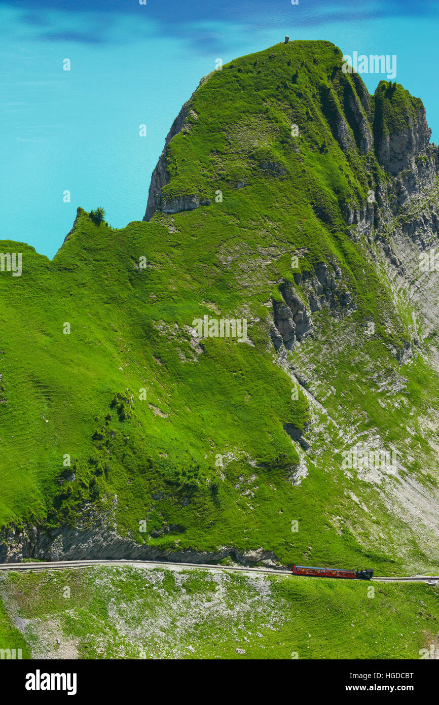 Chemin de fer de montagne Brienz Rothorn dans l'Oberland Bernois, Suisse Banque D'Images