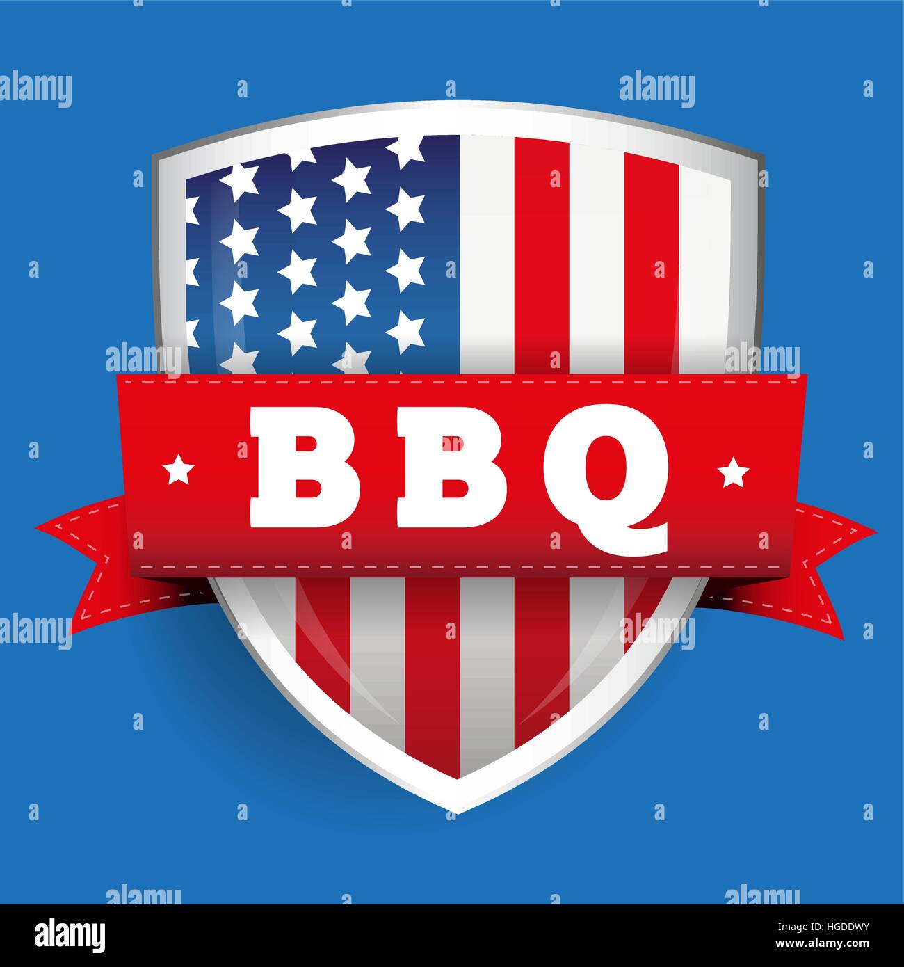 Un barbecue avec bouclier vintage USA flag Illustration de Vecteur