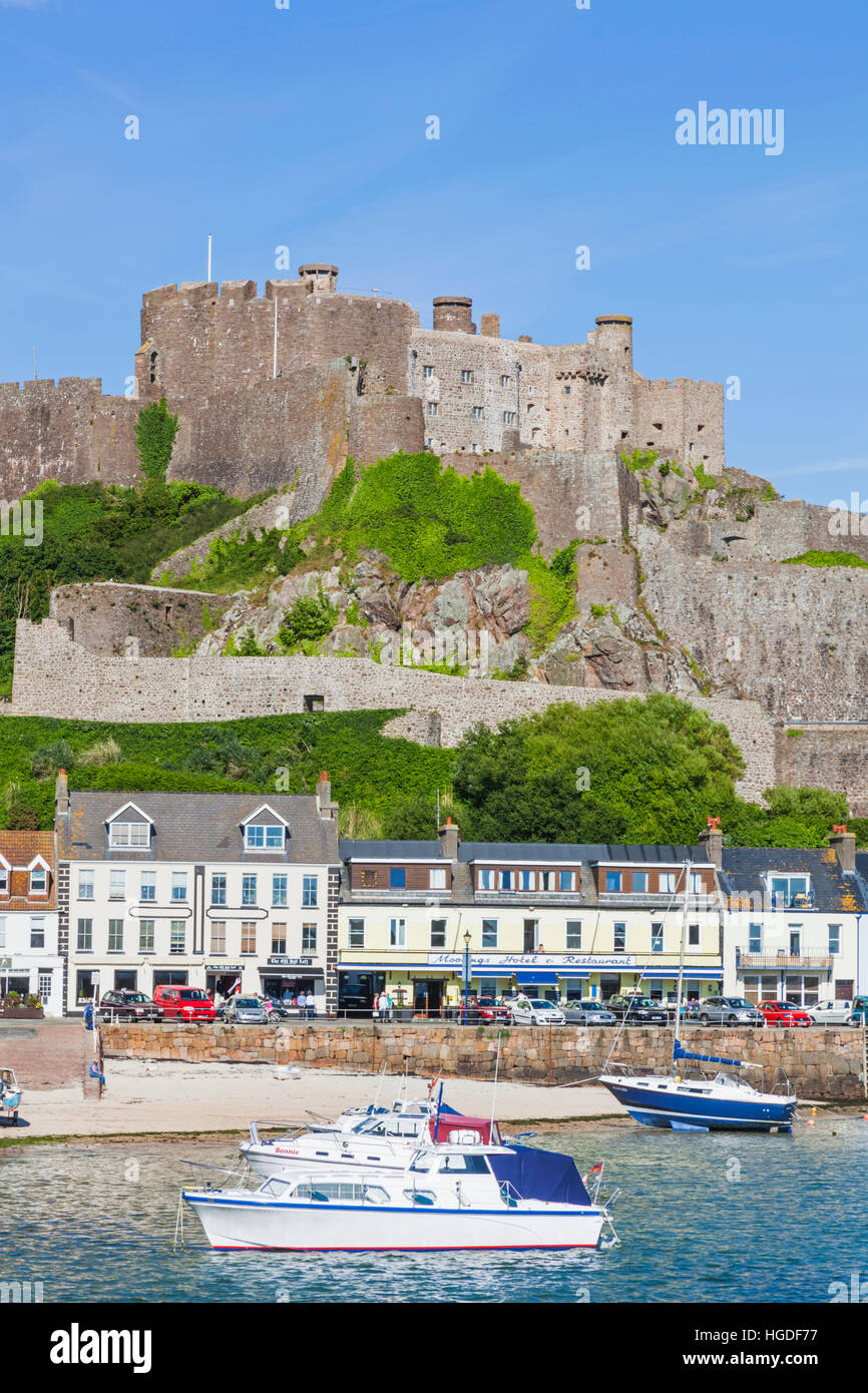 Royaume-uni, Iles Anglo-Normandes, Jersey, Gorey, château Mont Orgueil Banque D'Images