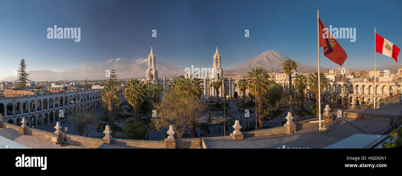 La Plaza des Armes à Arequipa, Banque D'Images