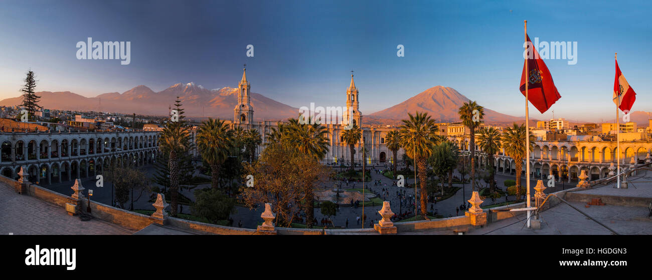 La Plaza des Armes à Arequipa, Banque D'Images