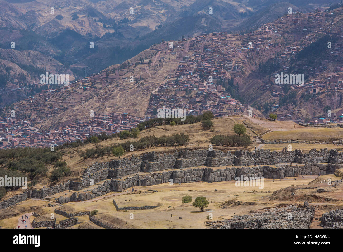 Ruines près de Cusco Saqsayhuaman complexes, Banque D'Images