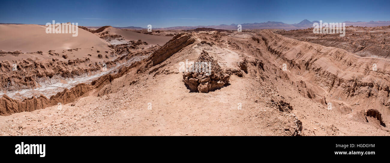 Vallée de la Lune dans le désert d'Atacama, Banque D'Images