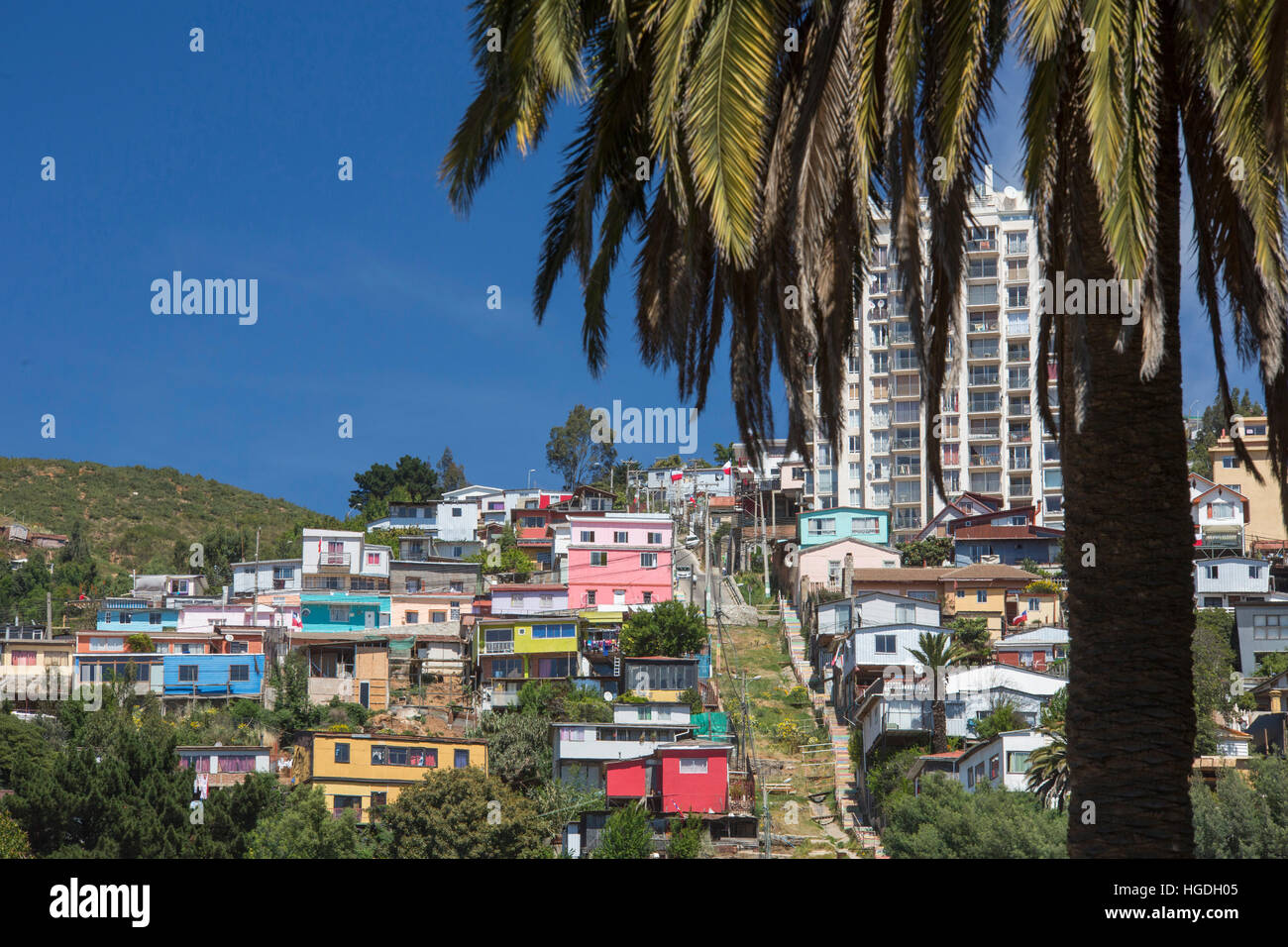 La ville de Valparaiso, Chili Banque D'Images