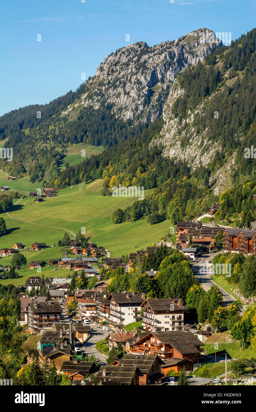 Le Chinaillon, Le Grand Bornand ski resort, departement Haute-Savoie, Auvergne-Rhone-Alpes, France Banque D'Images