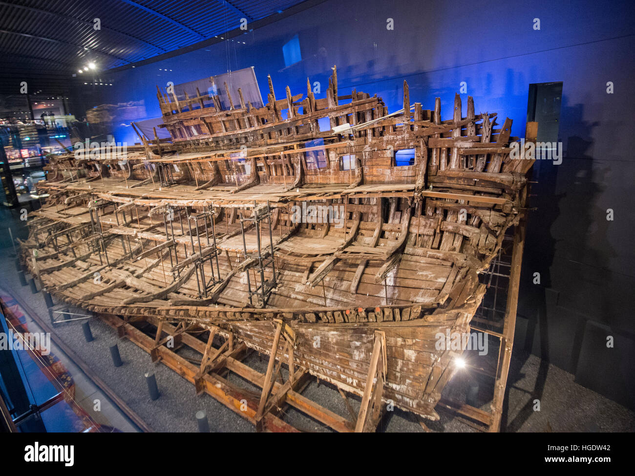 La Mary Rose est un navire de 16ème siècle sur l'affichage à l'Portsmouth Historic Dockyard museum Banque D'Images