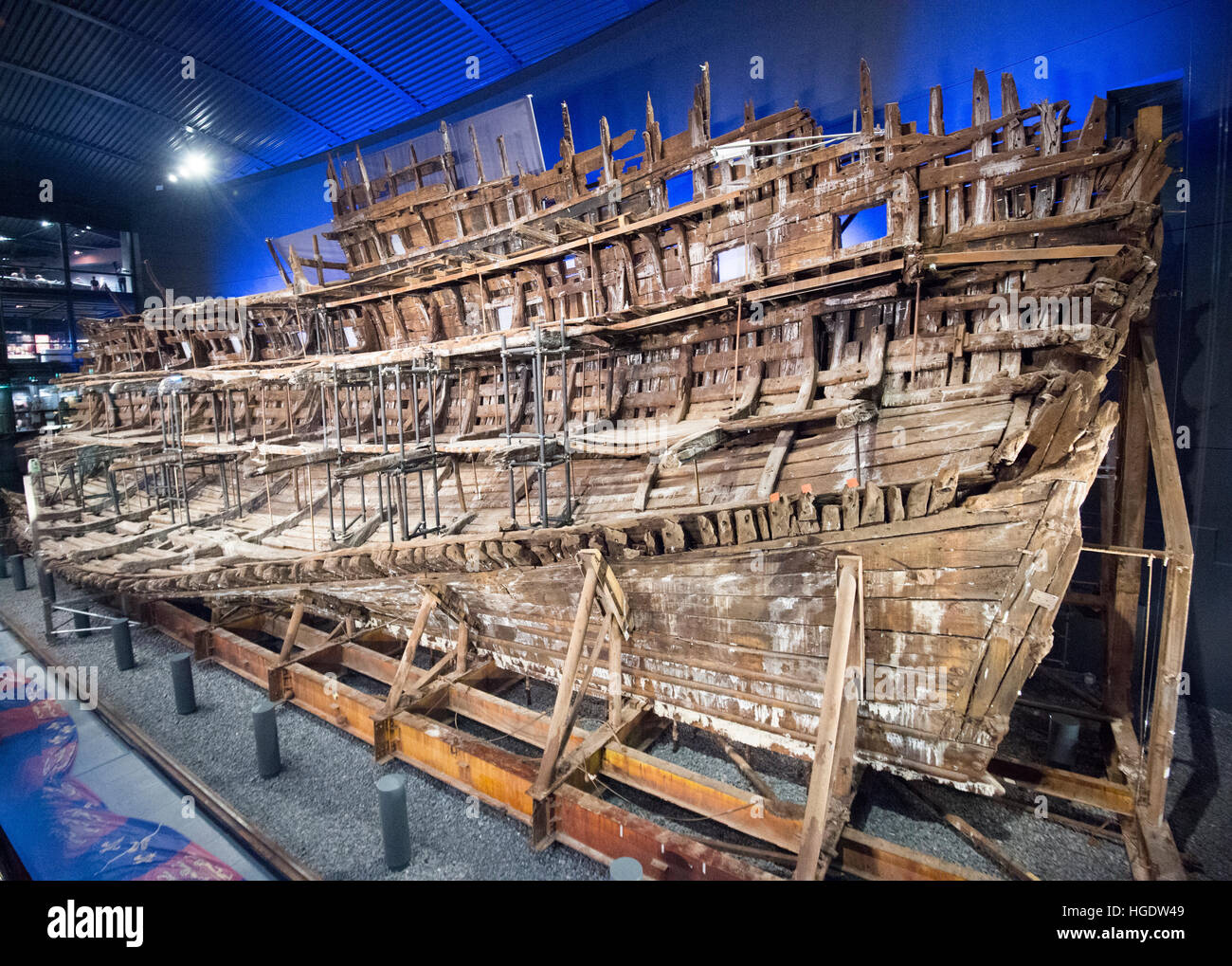 La Mary Rose est un navire de 16ème siècle sur l'affichage à l'Portsmouth Historic Dockyard museum Banque D'Images