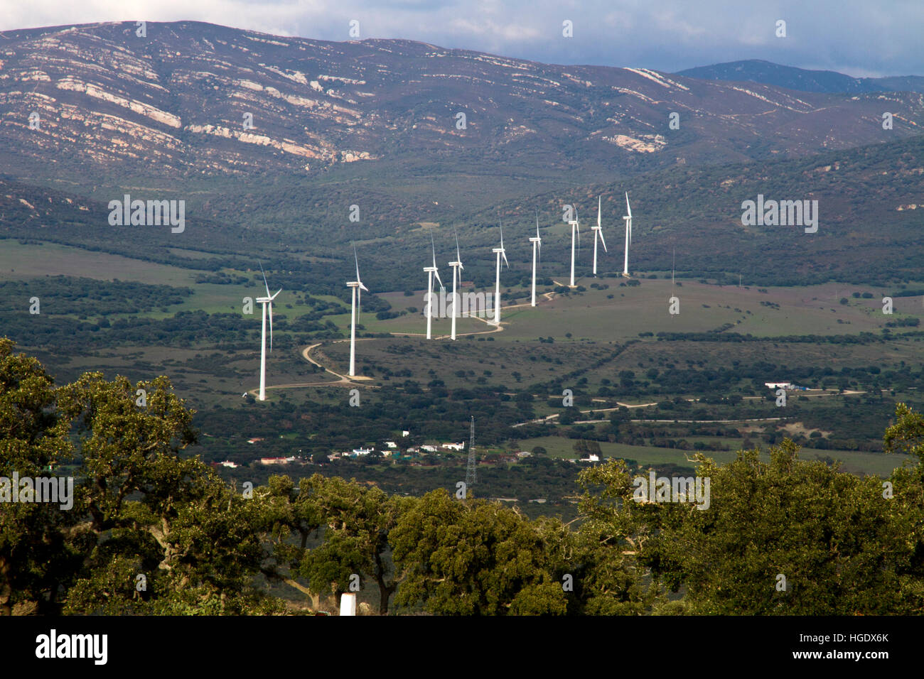 Les turbines éoliennes de production d'énergie de l'électricité de l'Espagne Andalousie Banque D'Images