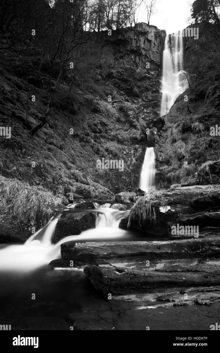 Photographie par © Jamie Callister. Pistyll Rhaeadr, Wales' plus haute cascade, Chambre Ym Mochant, Denbighshire, Nord du Pays de Galles, Banque D'Images