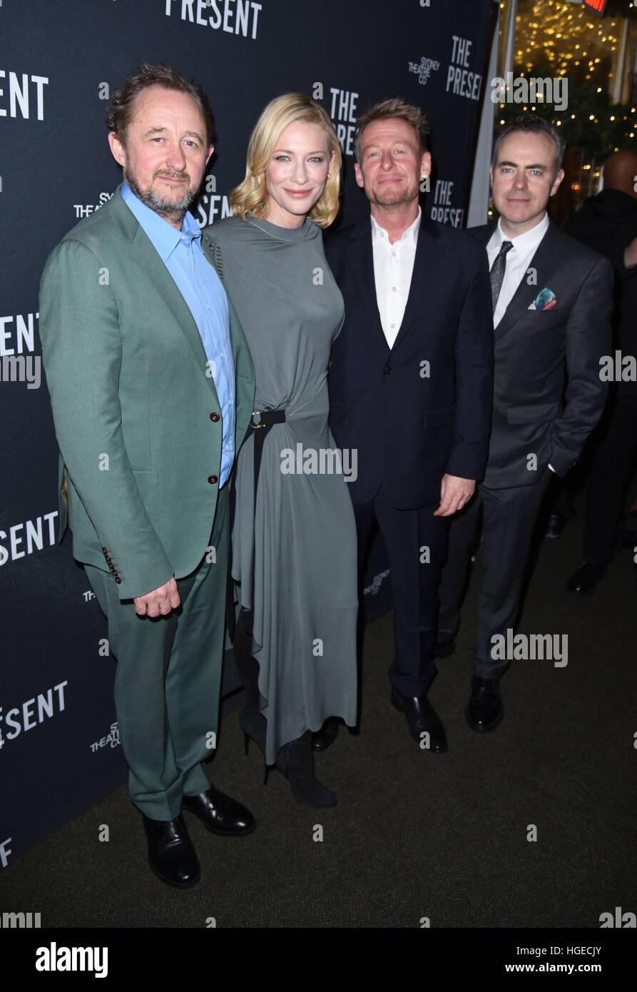 New York, NY, USA. 8 janvier, 2017. Andrew Upton, Cate Blanchett, Richard Roxburgh, John Crowley présente à l'ouverture actuelle nuit sur Broadway, l'Barrymore Theatre, New York, NY 8 Janvier, 2017. © Derek Storm/Everett Collection/Alamy Live News Banque D'Images