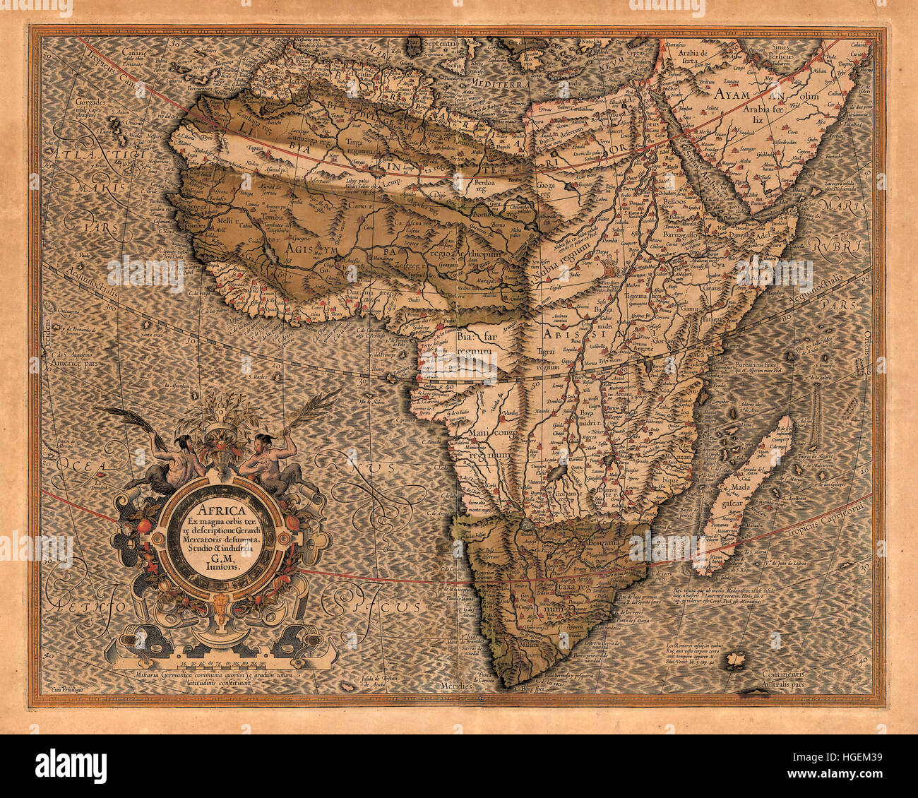 Carte de l'Afrique 1607 Banque D'Images