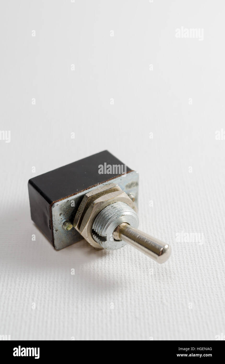 Un studio photo d'un vieux métal interrupteur à bascule Banque D'Images