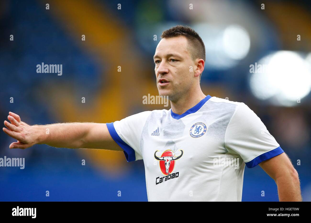 John Terry de Chelsea au cours de la FA Cup entre Chelsea et Peterborough à Stamford Bridge à Londres. Le 8 janvier 2017. Utilisez UNIQUEMENT ÉDITORIALE Banque D'Images