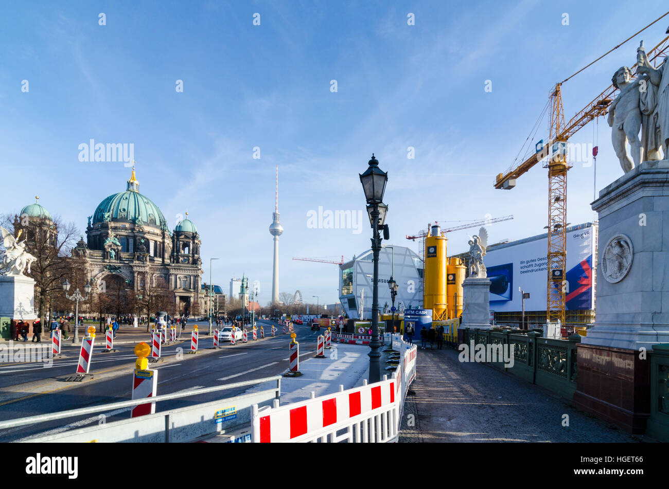 Les travaux de construction à Berlin, Allemagne pour le nouveau palais de la ville de Berlin / Berliner Stadtschloss Banque D'Images