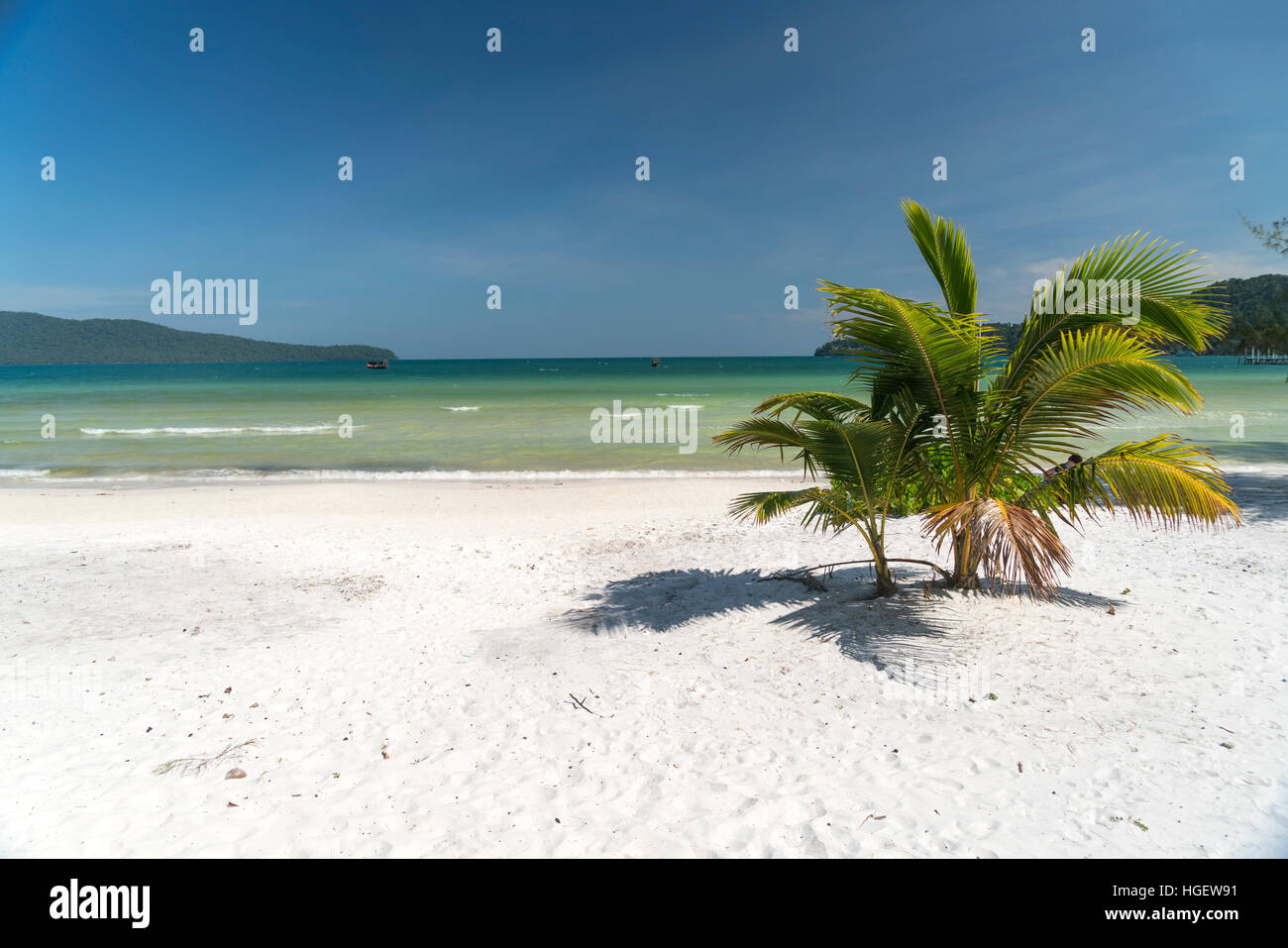 La plage de la baie de sarrasine, l'île de Koh Rong Sanloem, Sihanoukville, Cambodge, Asie Banque D'Images