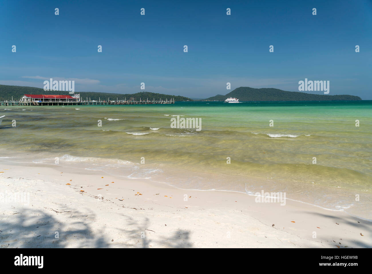 La plage de la baie de sarrasine, l'île de Koh Rong Sanloem, Sihanoukville, Cambodge, Asie Banque D'Images