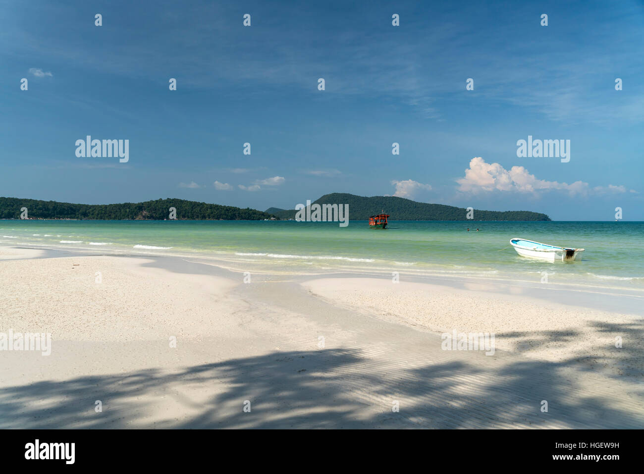 La plage de la baie de sarrasine, l'île de Koh Rong Sanloem, Sihanoukville, Cambodge, Asie Banque D'Images
