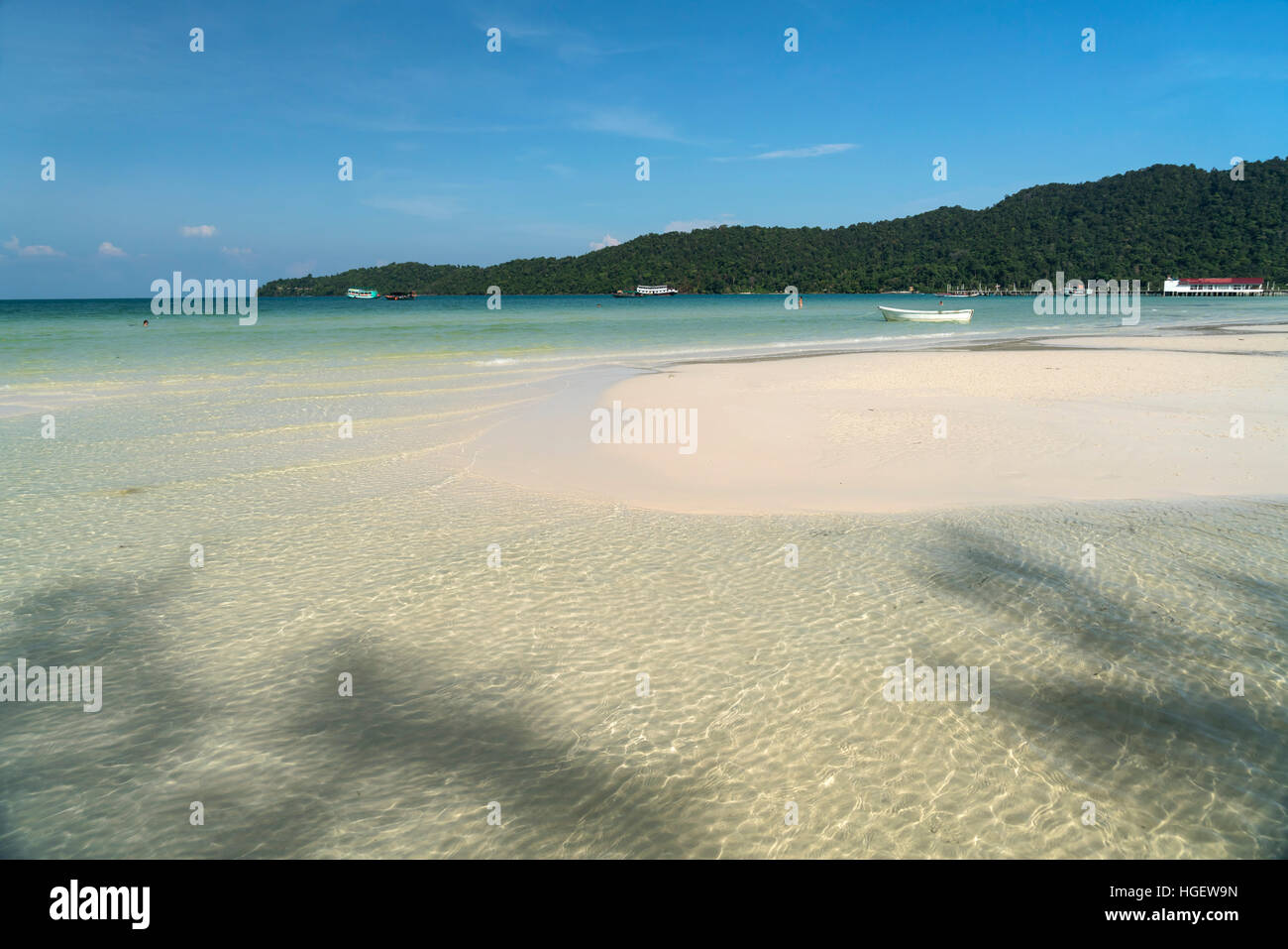 La plage de la baie de sarrasine, l'île de Koh Rong Sanloem, Sihanoukville, Cambodge, Asie Banque D'Images