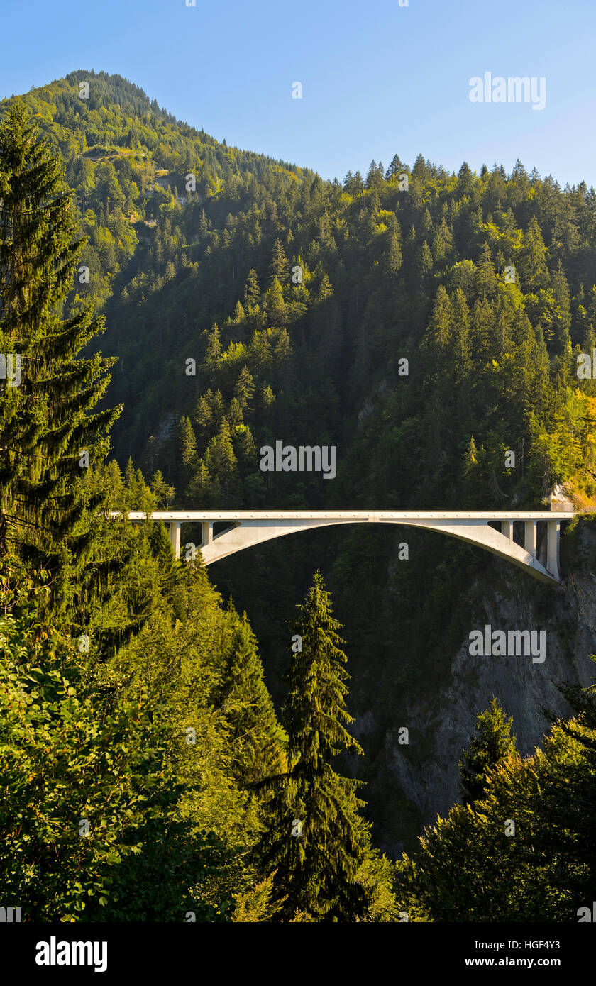 Pont de Salginatobel, Génie Civil historique international de la Salgina, Monument valley, Grisons, Suisse Banque D'Images