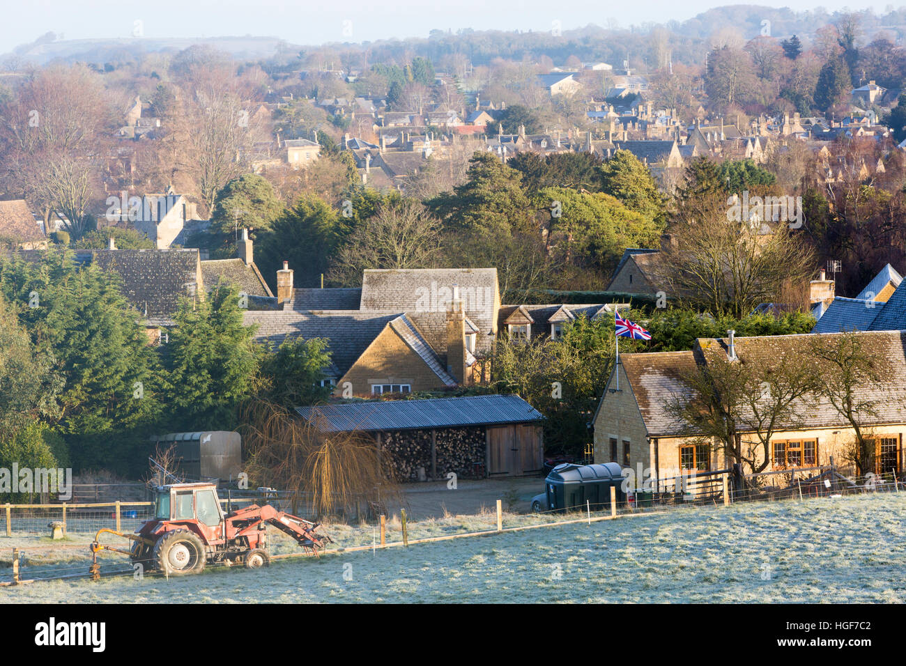 Avis de Chipping Campden, commune française située dans la région des Cotswolds, Gloucestershire, Angleterre Banque D'Images