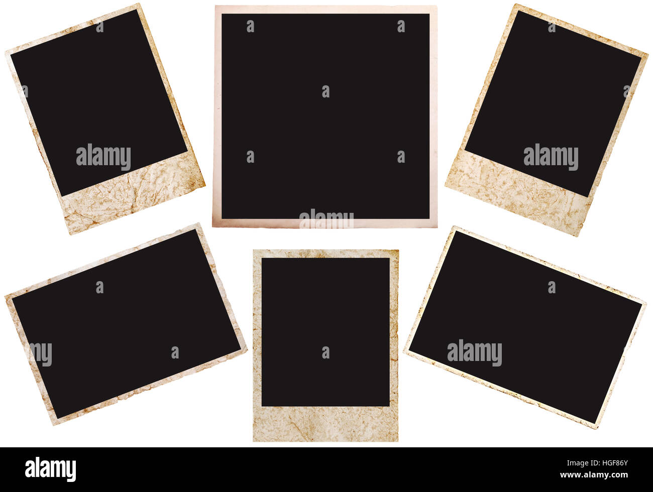 Polaroid grunge vierge prêt à être complété d'image. Banque D'Images