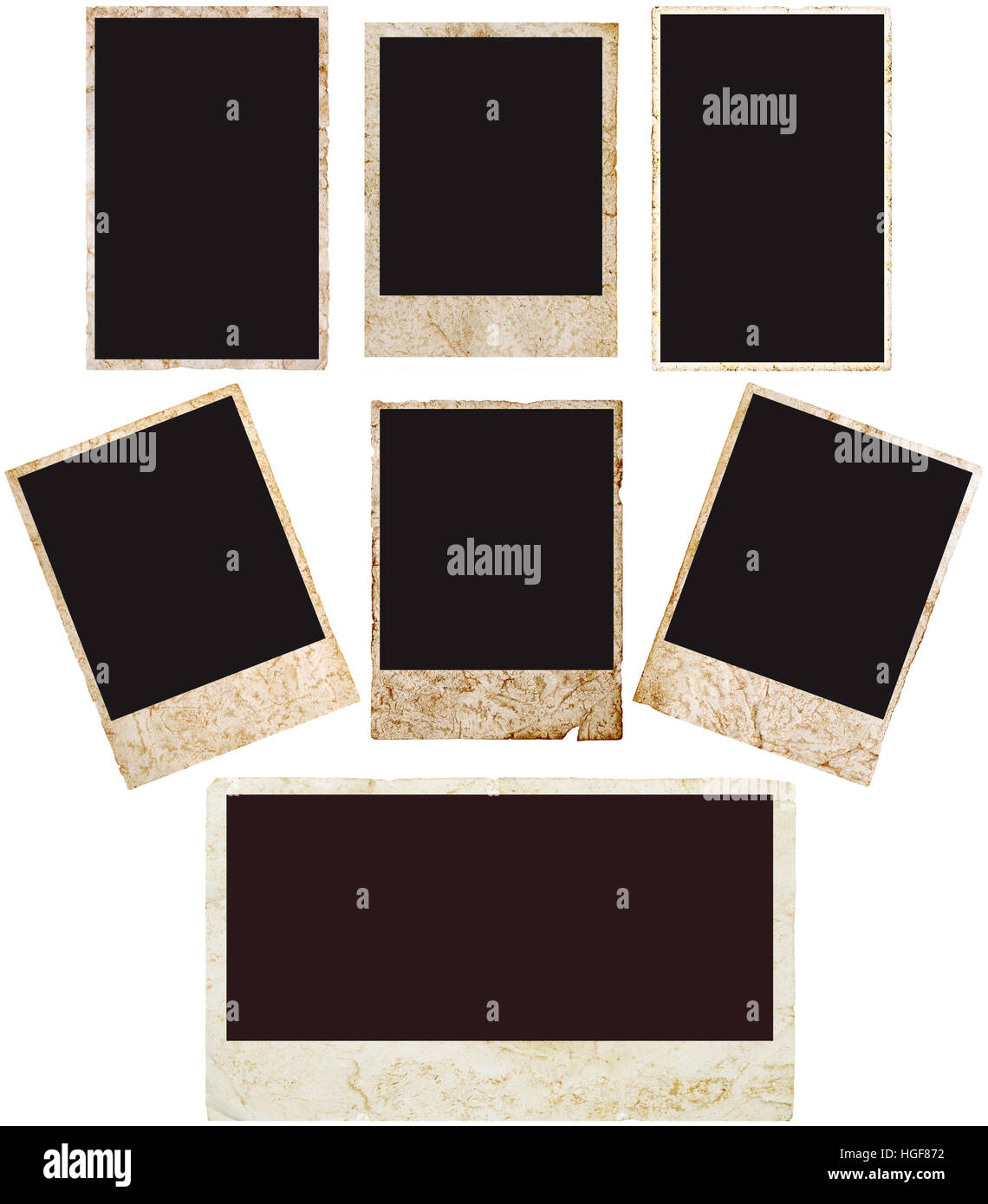 Polaroid grunge vierge prêt à être complété d'image. Banque D'Images