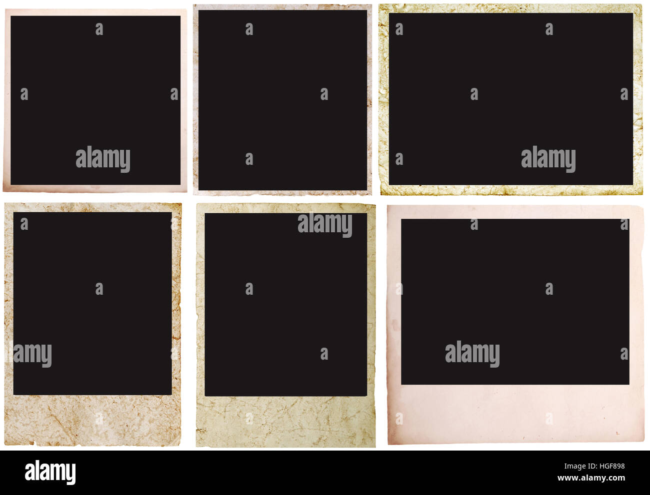 Polaroid grunge vierge prêt à être complété d'image. Banque D'Images