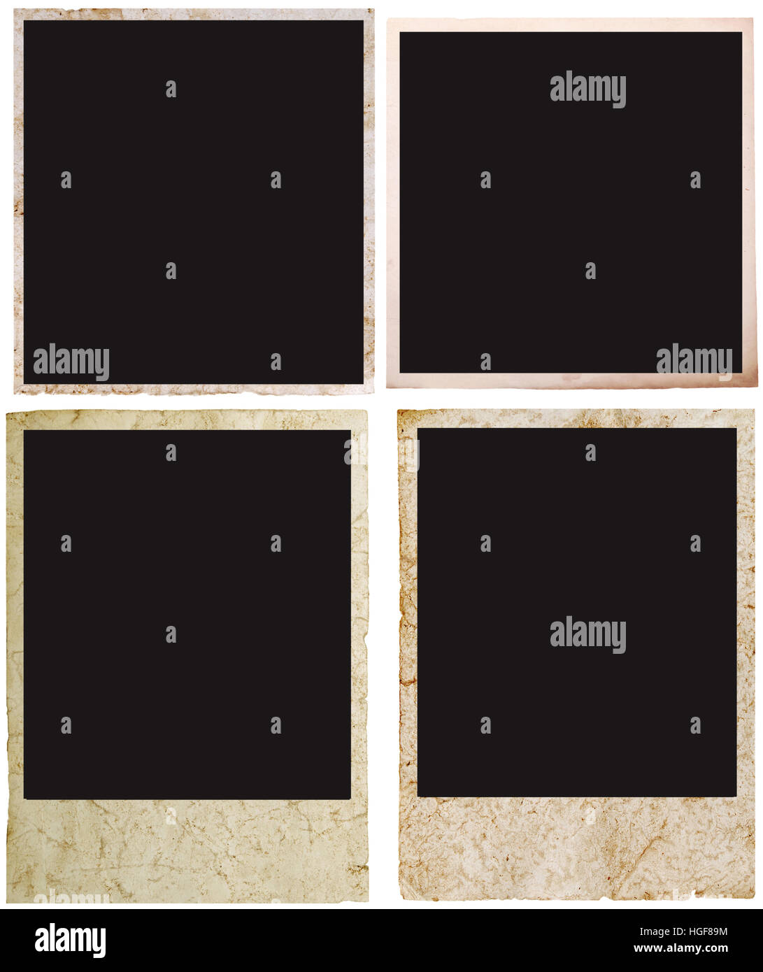 Polaroid grunge vierge prêt à être complété d'image. Banque D'Images