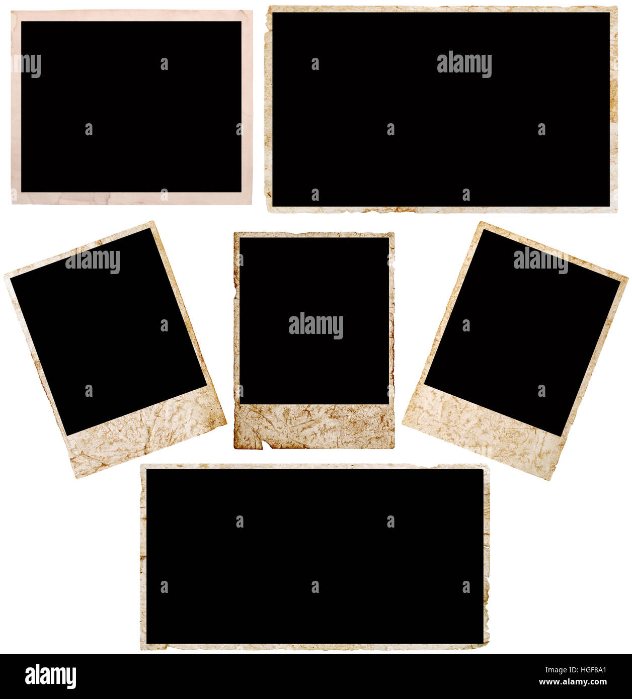 Polaroid grunge vierge prêt à être complété d'image. Banque D'Images
