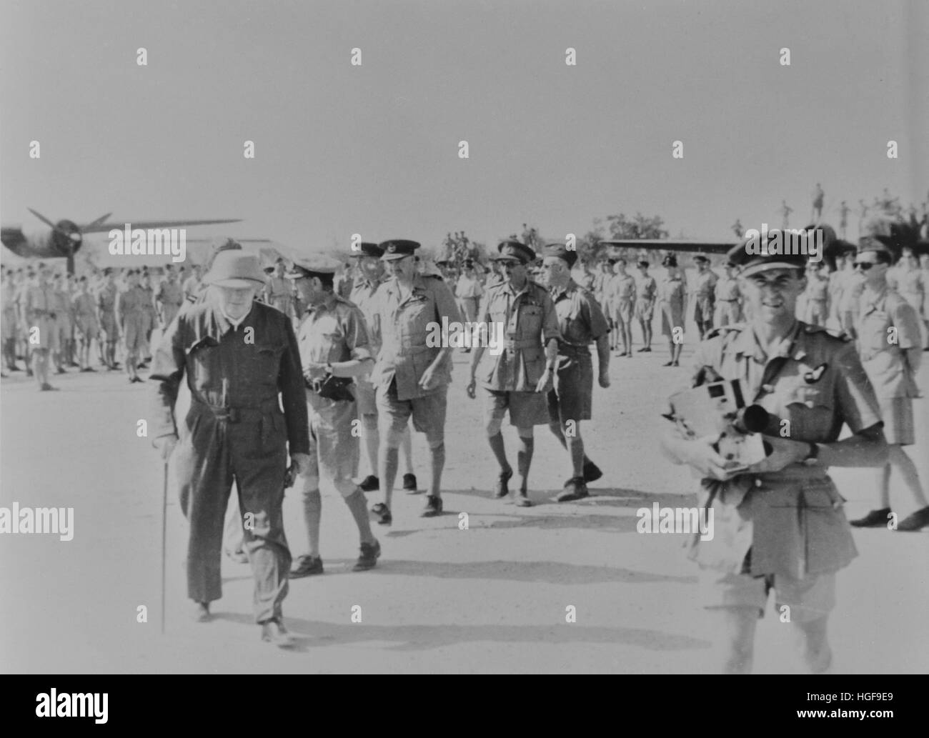 Churchill arrive en Afrique du Nord. Août 1942 Banque D'Images