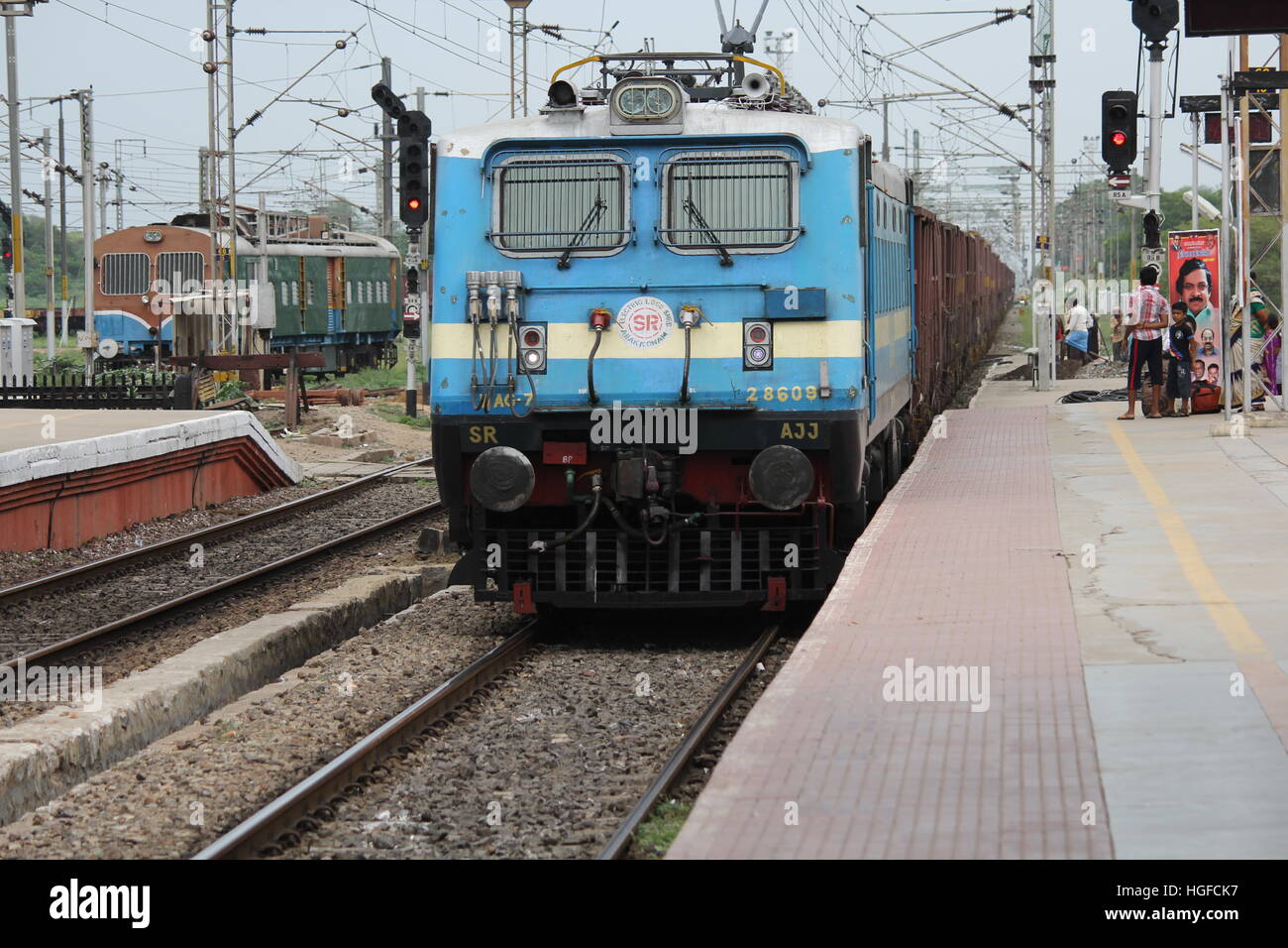 RAIL TRAIN CHEMIN DE FER INDIEN Banque D'Images