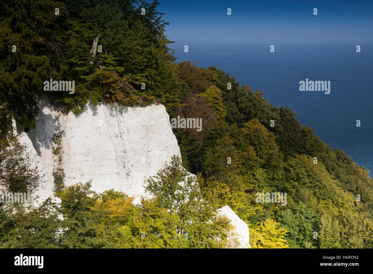 Les roches de craie craie, l'autre côte de la mer Baltique national park Banque D'Images