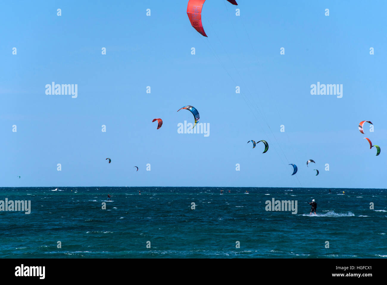 Le kite surf, la Ventana, Baja, au Mexique, Banque D'Images