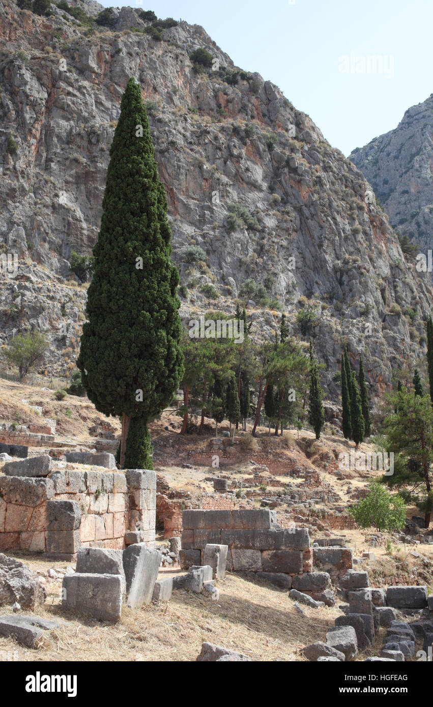Delphi ruineuse en Grèce Banque D'Images