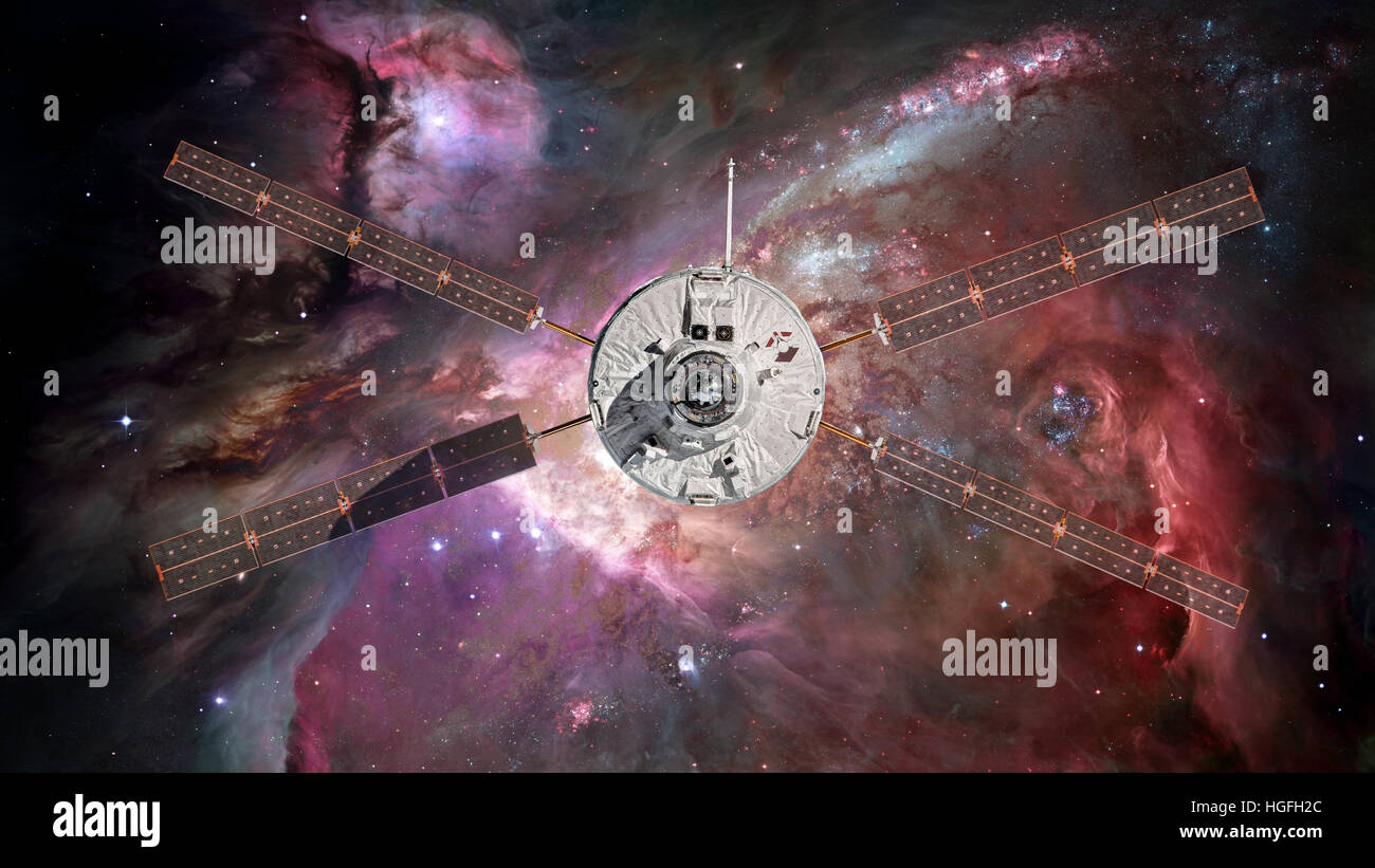 L'Agence spatiale européenne d'Automated Transfer Vehicle-4 s'approche de la Station spatiale internationale. Banque D'Images