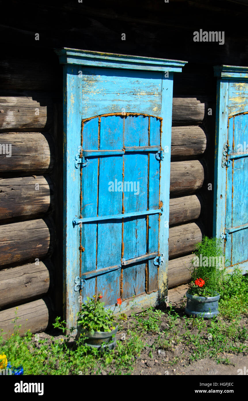 Une vieille maison à Irkoutsk. Banque D'Images