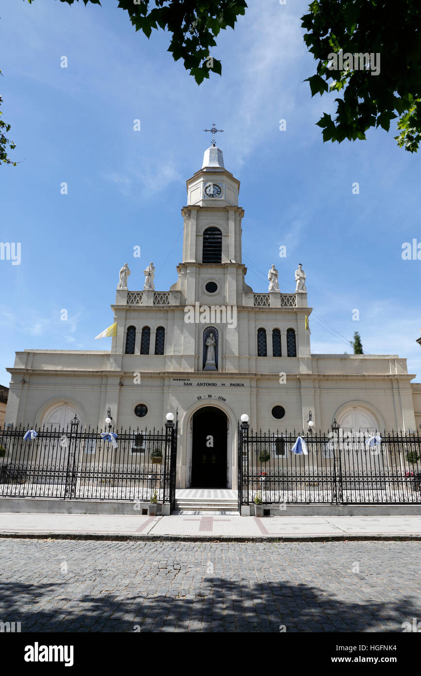L'église Parroquia de San Antonio de Padua, San Antonio de Areco, La Pampa, Argentine Banque D'Images