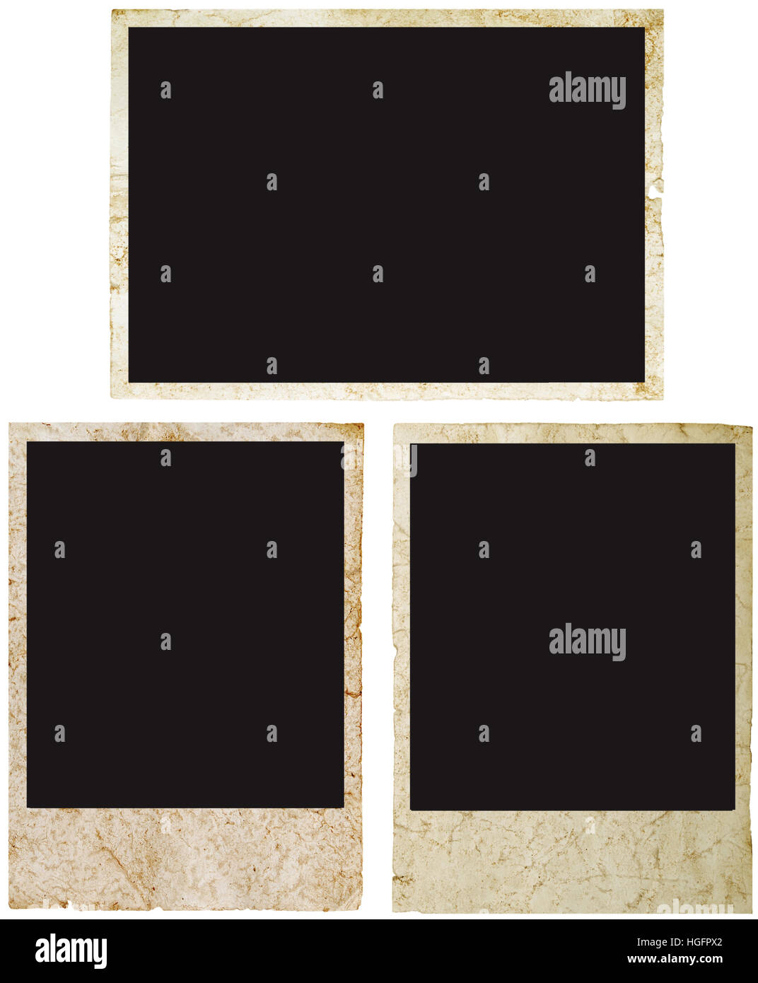 Polaroid grunge vierge prêt à être complété d'image. Banque D'Images