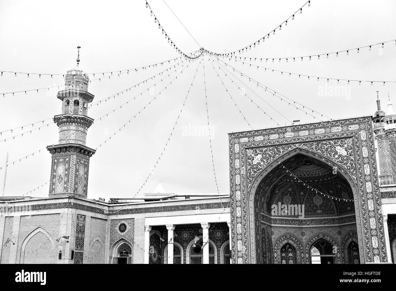 Flou dans l'Iran et l'ancienne religion mosquée architecture perse Banque D'Images