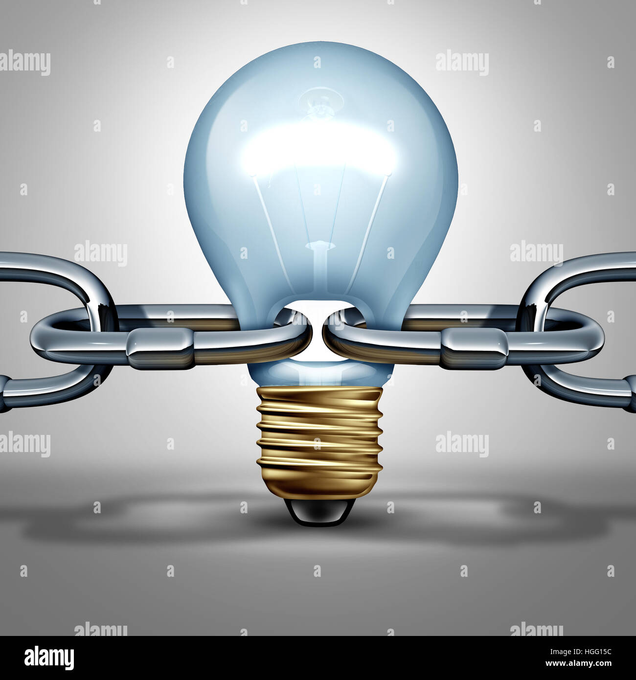Concept de chaîne d'idée qu'une force d'innovation et de l'activité inventive de l'icône de connexion de renseignement fiable ou connexion réseau pensant que ling une ampoule s Banque D'Images