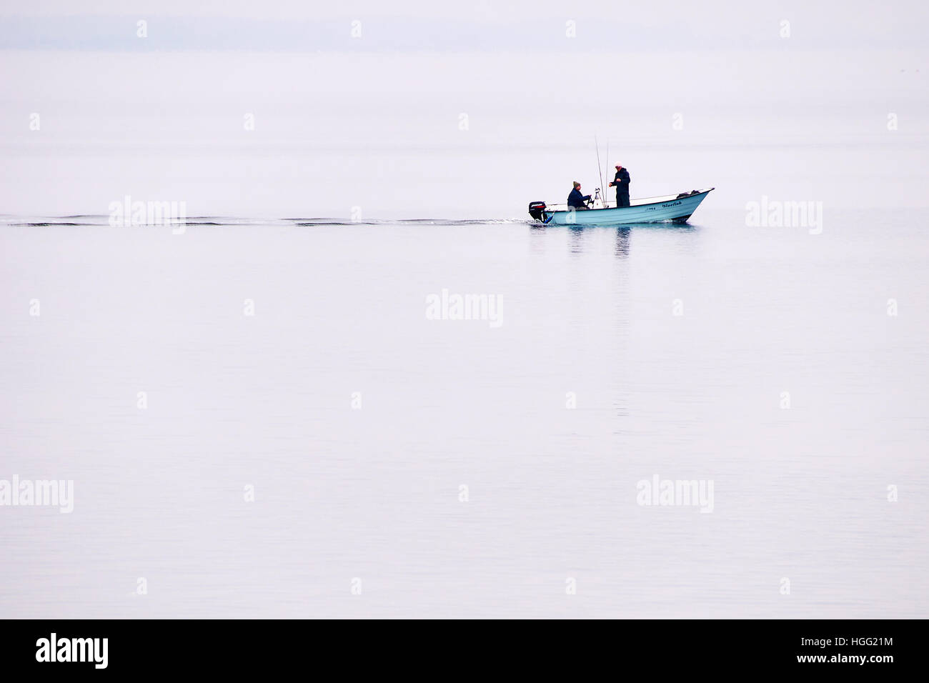 Les pêcheurs dans la matinée Banque D'Images