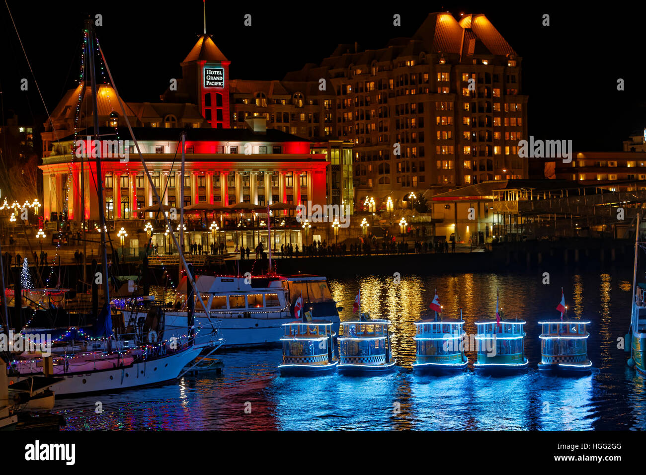150 de l'anniversaire de l'année festivités pour le Nouvel An 2016-Victoria, Colombie-Britannique, Canada. Banque D'Images