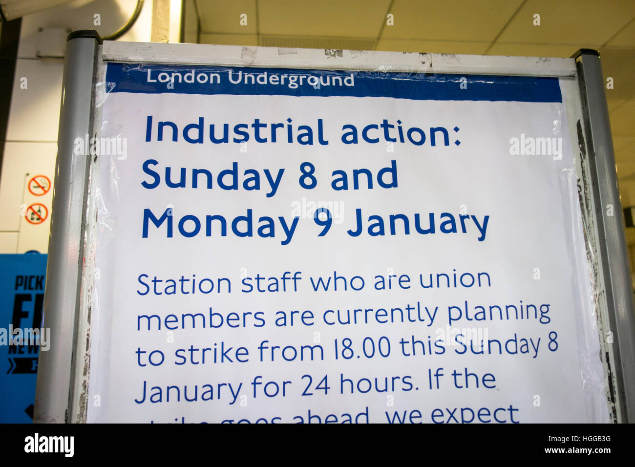 Londres, Royaume-Uni. Jan 9, 2017. L'action industrielle par certains travailleurs de métro provoque des perturbations pour les navetteurs de Londres. © CAMimage Holborn Station fermée/Alamy Live News Banque D'Images