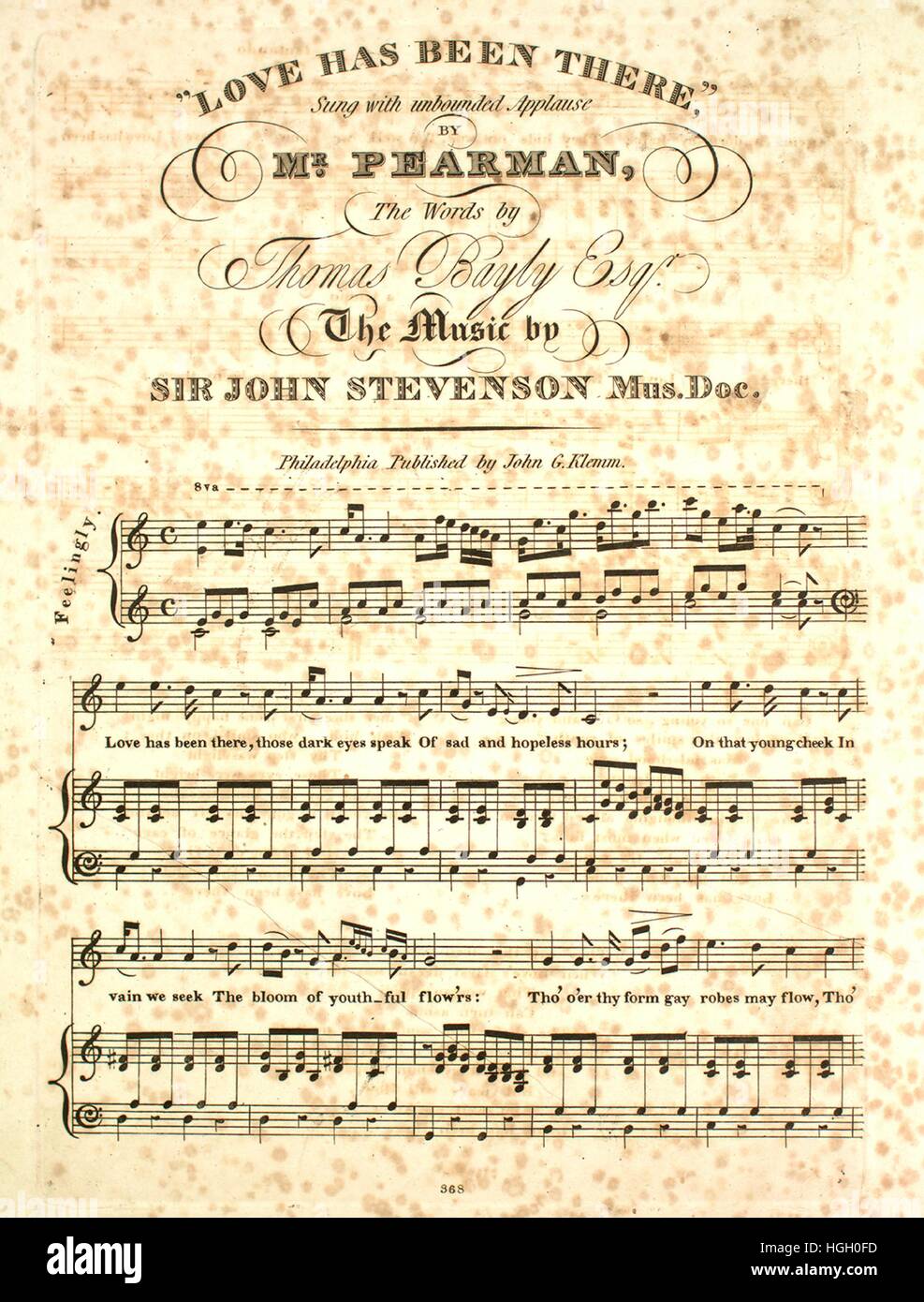 Sheet Music Image De Couverture De La Chanson L Amour A Ete La Avec Une œuvre Originale Lecture Notes Les Paroles De Thomas Bayly Esqr La Musique Par Sir John Stevenson Mus Doc