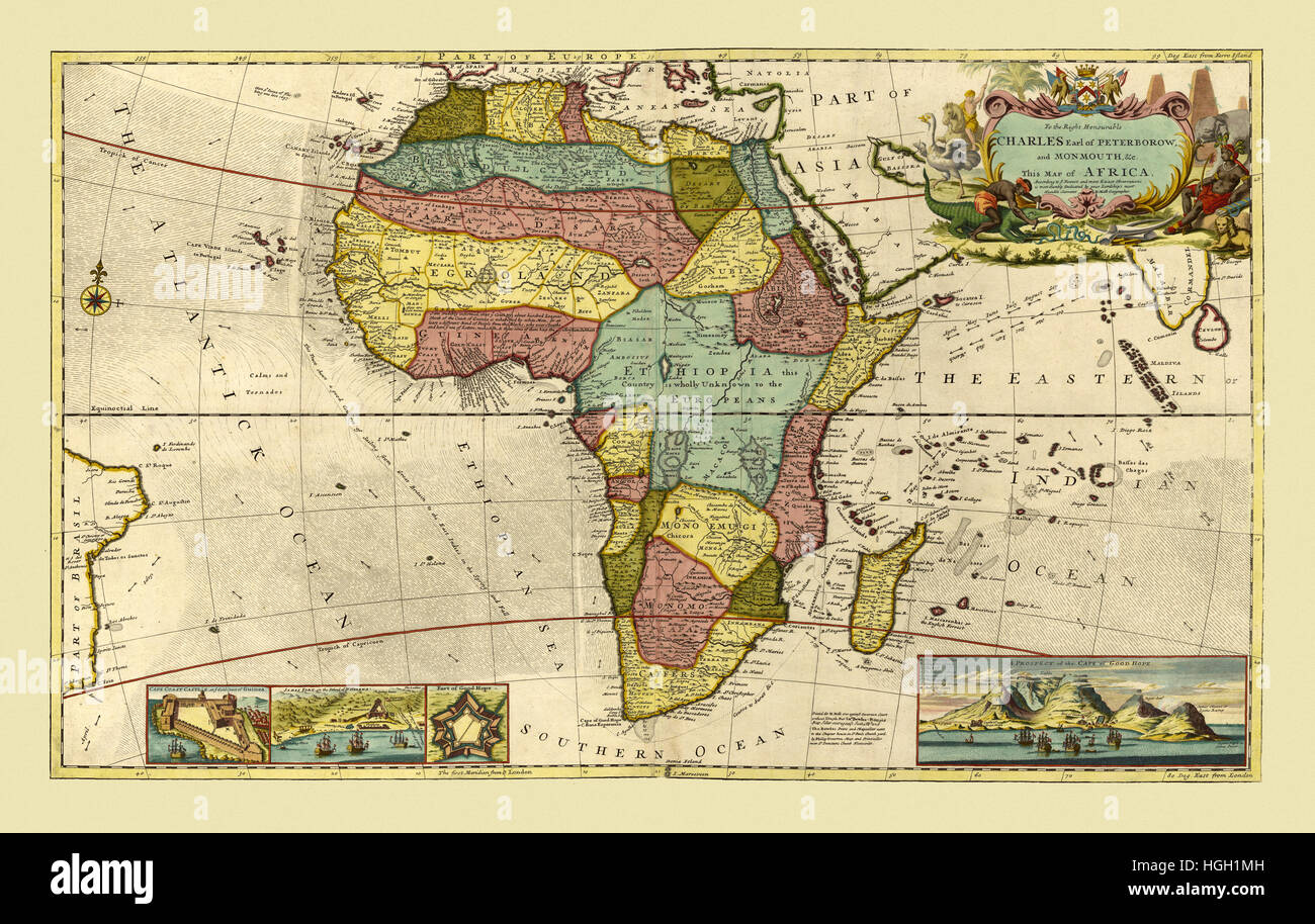 Carte de l'Afrique 1710 Banque D'Images