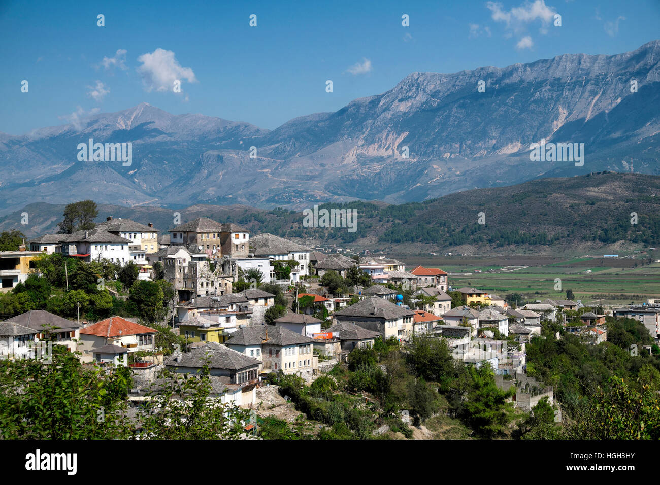 Gjirokaster, Mali je Gjere montagnes, l'Épire, l'Albanie Banque D'Images